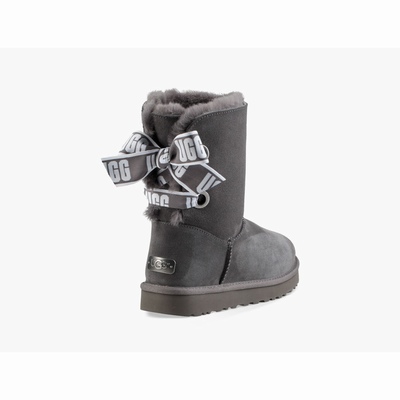 Botas UGG Customizable Bailey Bow Short Mulher Cinzentas Escuro | PT-CWRQZ